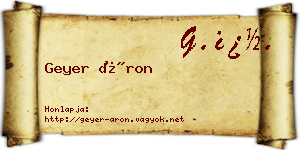 Geyer Áron névjegykártya