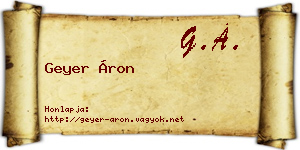 Geyer Áron névjegykártya